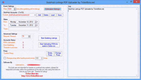 Picture of StubHub Listings PDF Uploader