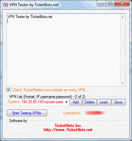 Picture of Proxy/VPN Tester For Ticket Websites