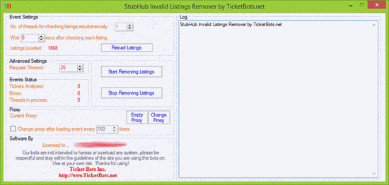 Picture of StubHub Invalid Listings Remover