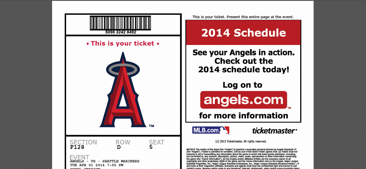 angels tickets