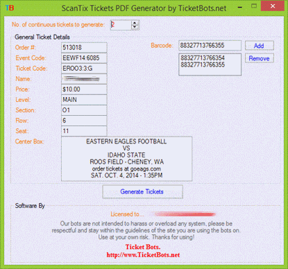 Picture of ScanTix Tickets PDF Generator