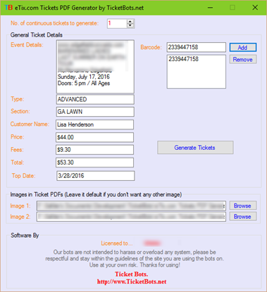 Immagine di eTix.com Tickets PDF Generator