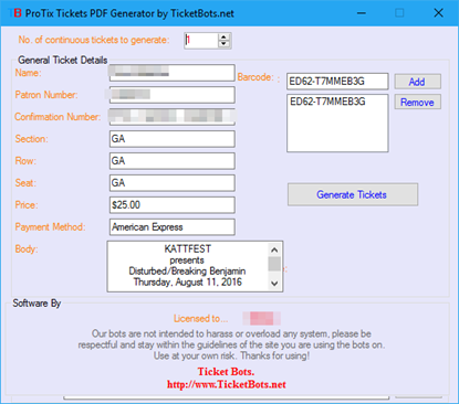 Bild von ProTix PDF Tickets Generator