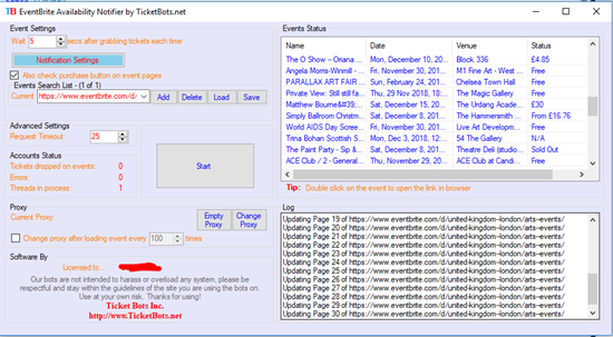 Picture of EventBrite Tickets Status Notifier