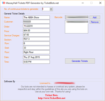 Image de MasseyHall Tickets PDF Generator