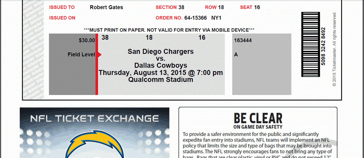 NFL PDF Tickets Generator Ticket Spinner and Ticket