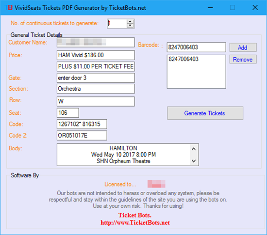 Immagine di SHN Tickets PDF Generator