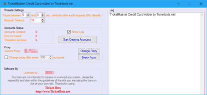 Picture of TicketMaster Credit Card Adder